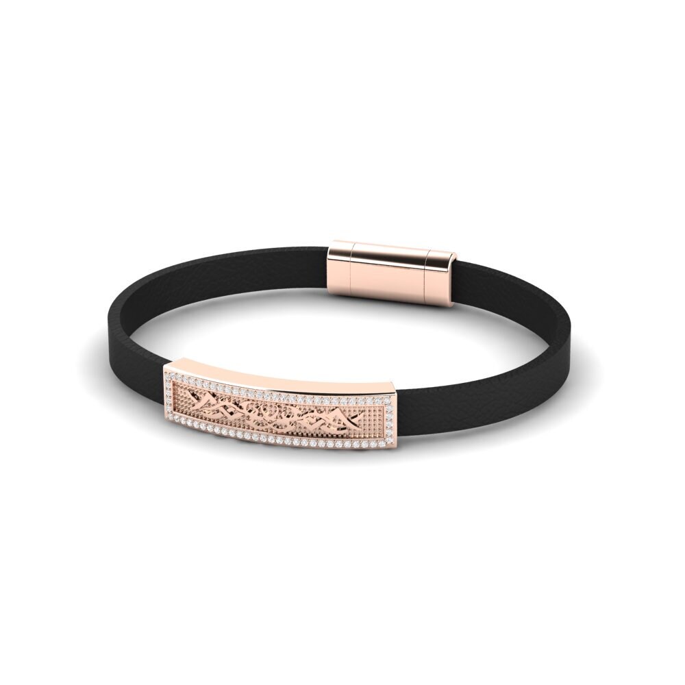 9K Rose Gold White sapphire Men's Bracelet Antonetta