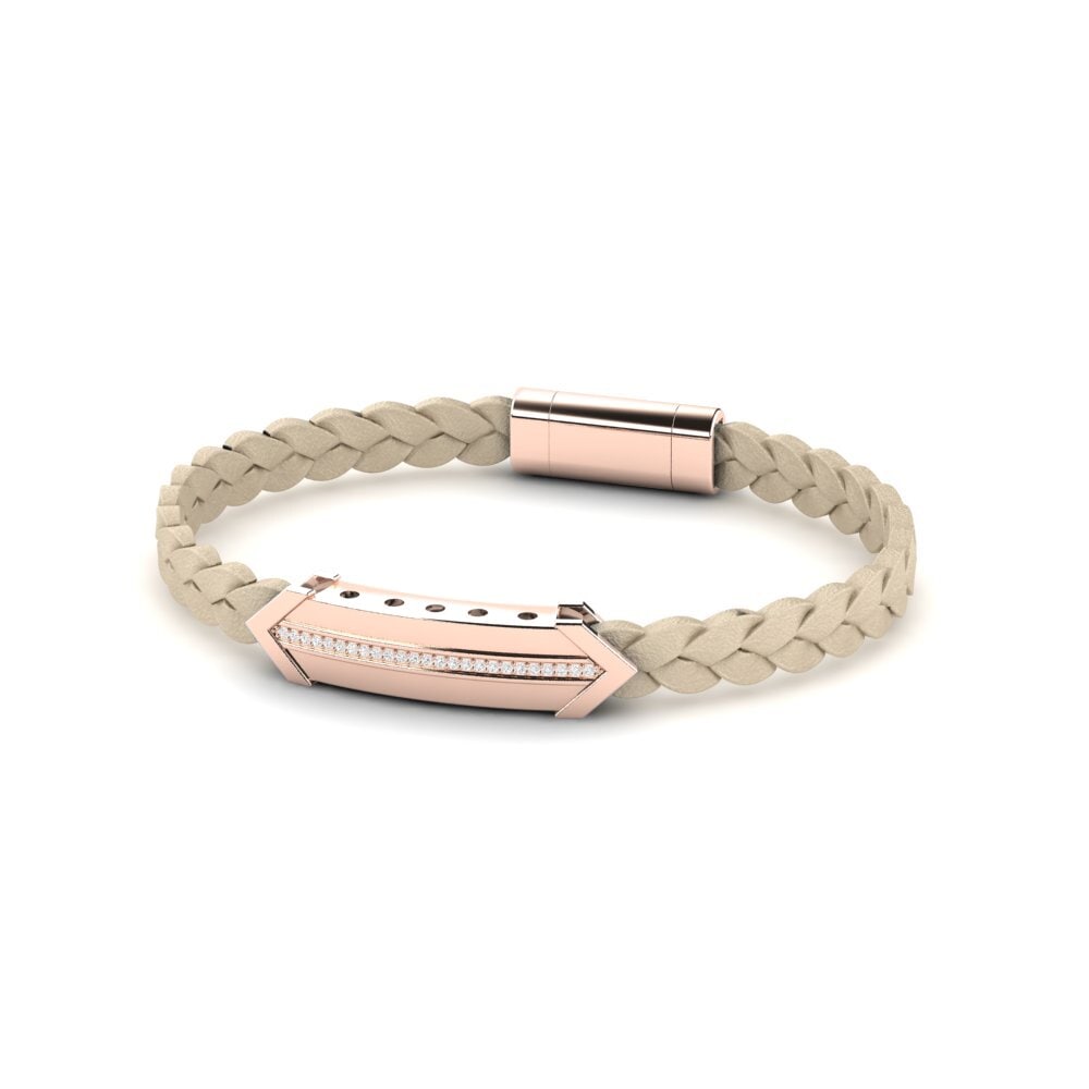 9K Rose Gold White sapphire Men's Bracelet Antonio