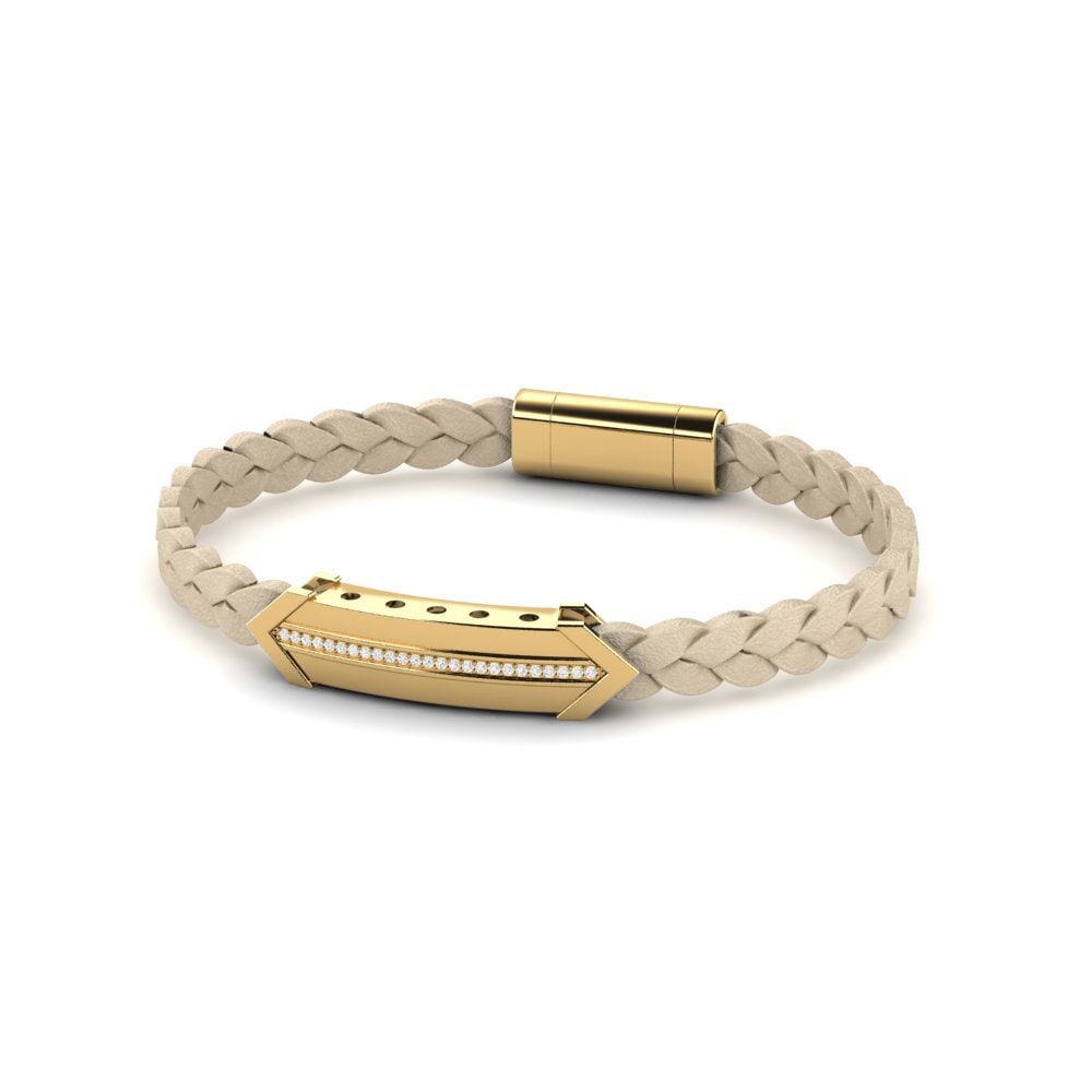 18ct Yellow Gold White sapphire Men's Bracelet Antonio