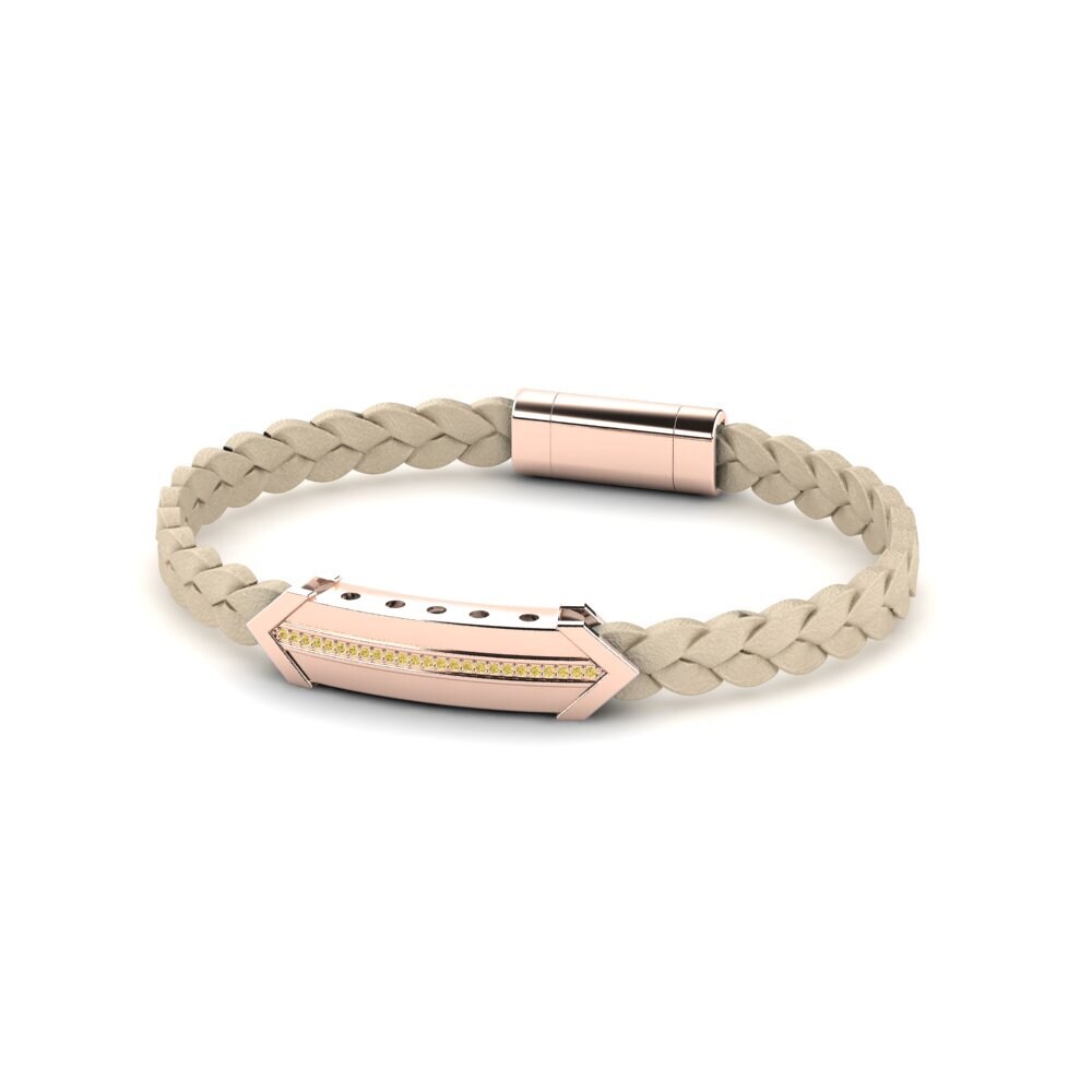 18ct Rose Gold Yellow Diamond Men's Bracelet Antonio