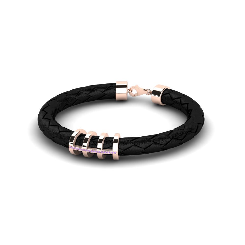 9K Rose Gold Amethyst Men's Bracelet Boris