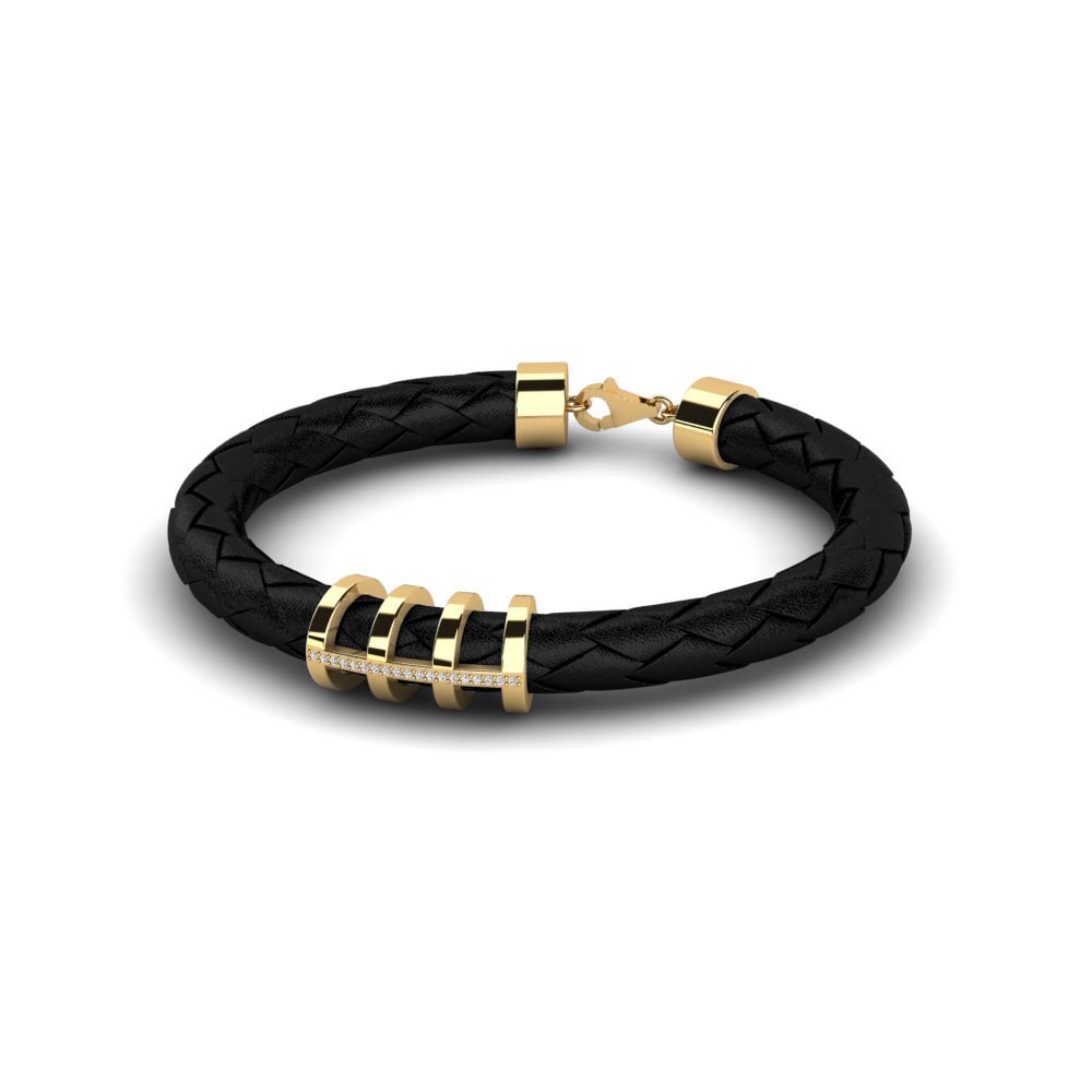18ct Yellow Gold White sapphire Men's Bracelet Boris