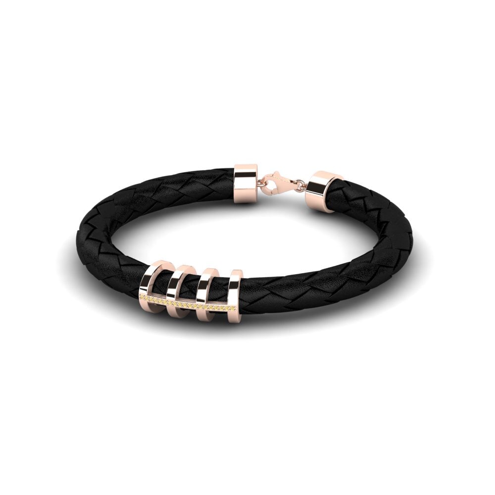 18ct Rose Gold Yellow Diamond Men's Bracelet Boris