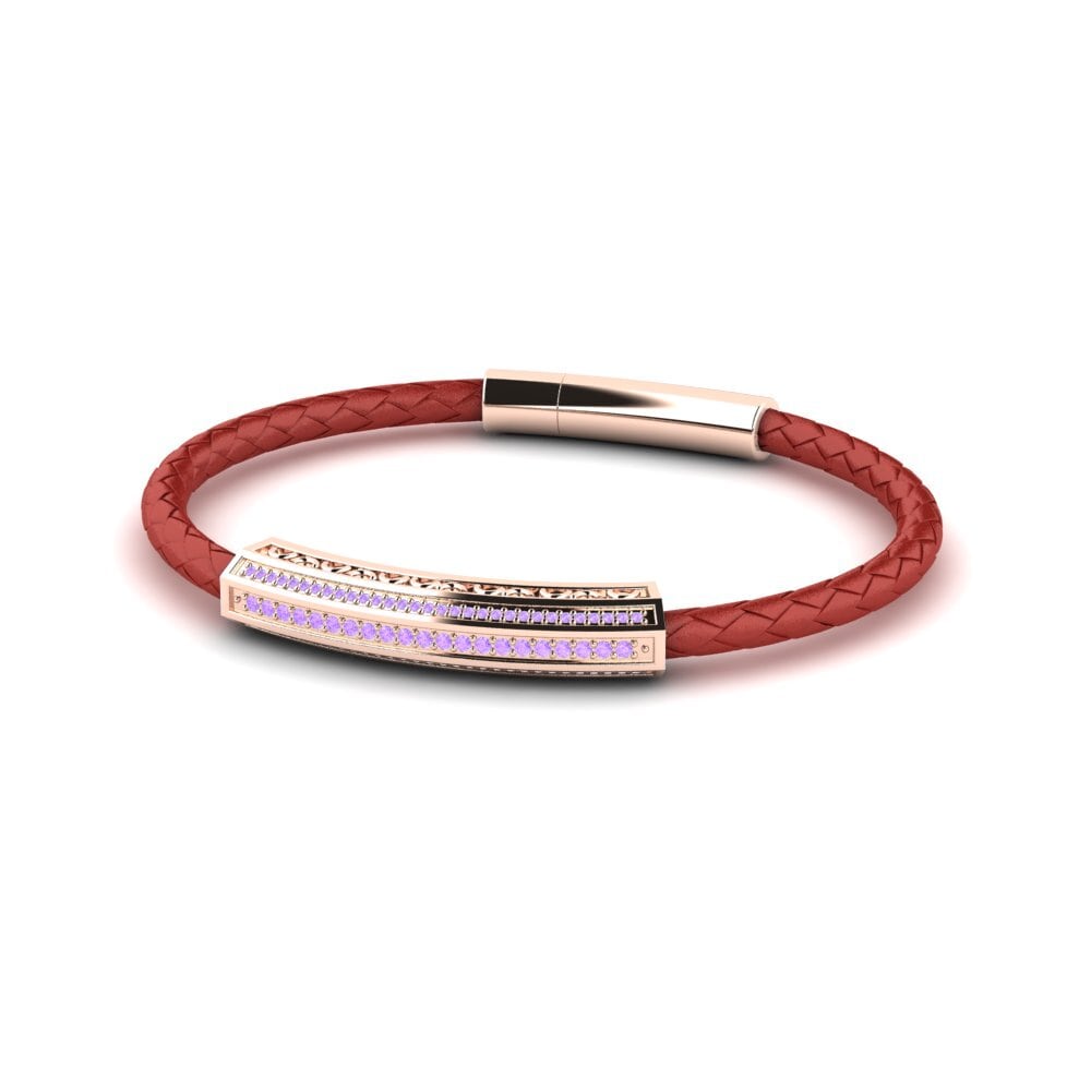 9K Rose Gold Amethyst Men's Bracelet Bradley