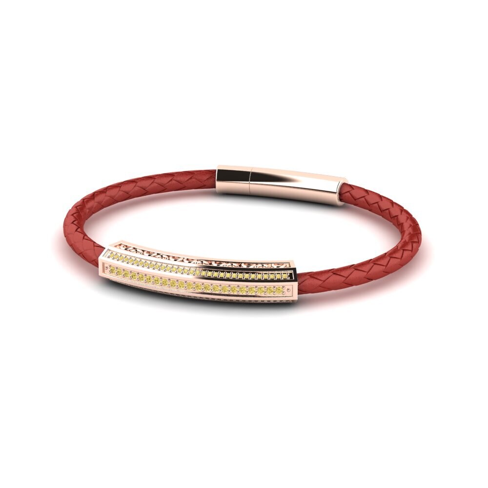 18ct Rose Gold Yellow Diamond Men's Bracelet Bradley