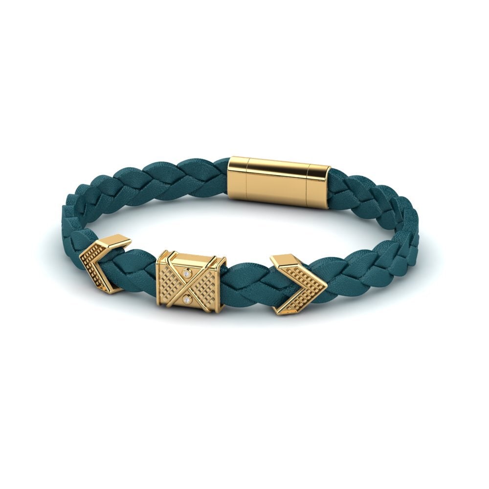 18ct Yellow Gold White sapphire Men's Bracelet Carl