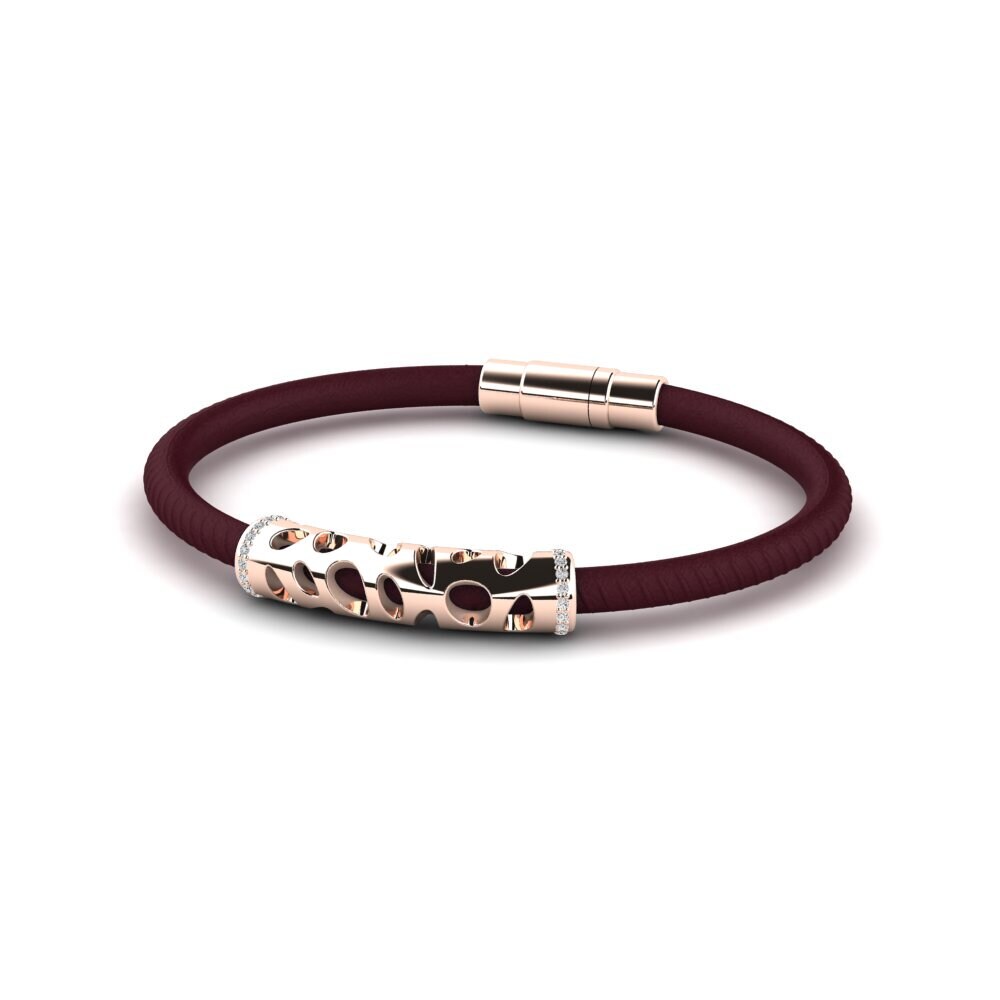 9K Rose Gold White sapphire Men's Bracelet Cedric