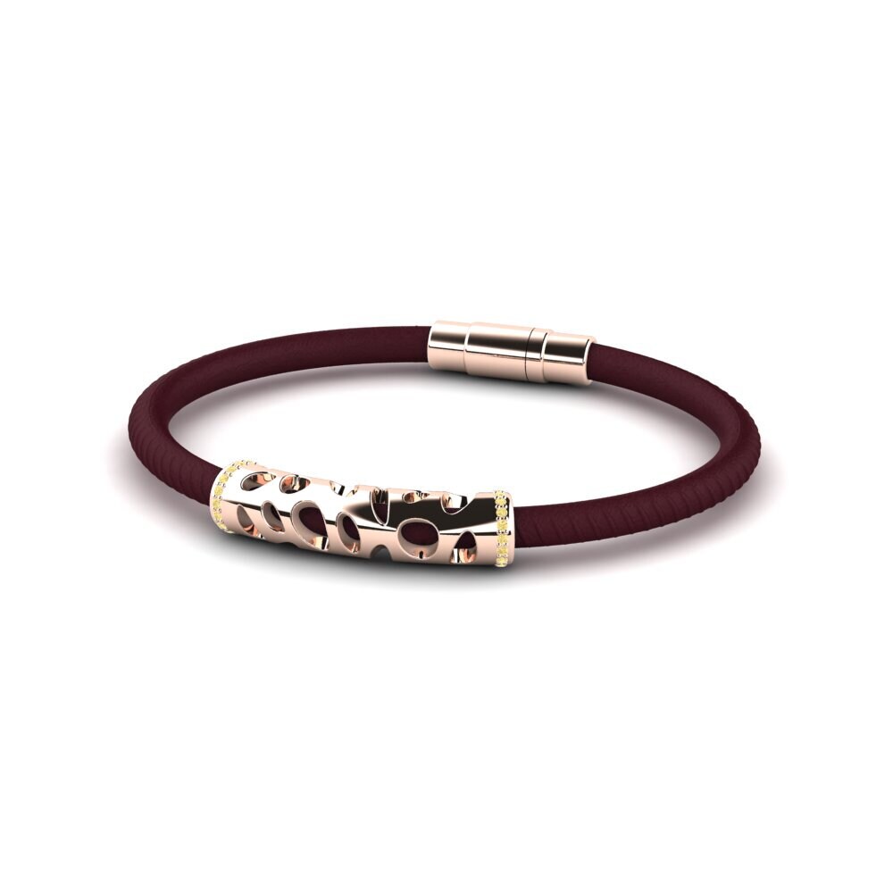 18ct Rose Gold Yellow Diamond Men's Bracelet Cedric