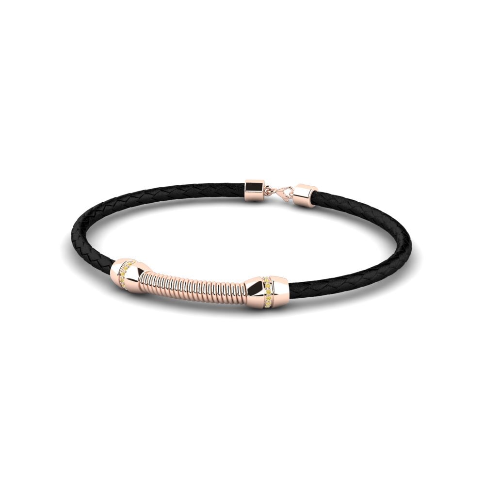 18ct Rose Gold Yellow Diamond Men's Bracelet Femanda