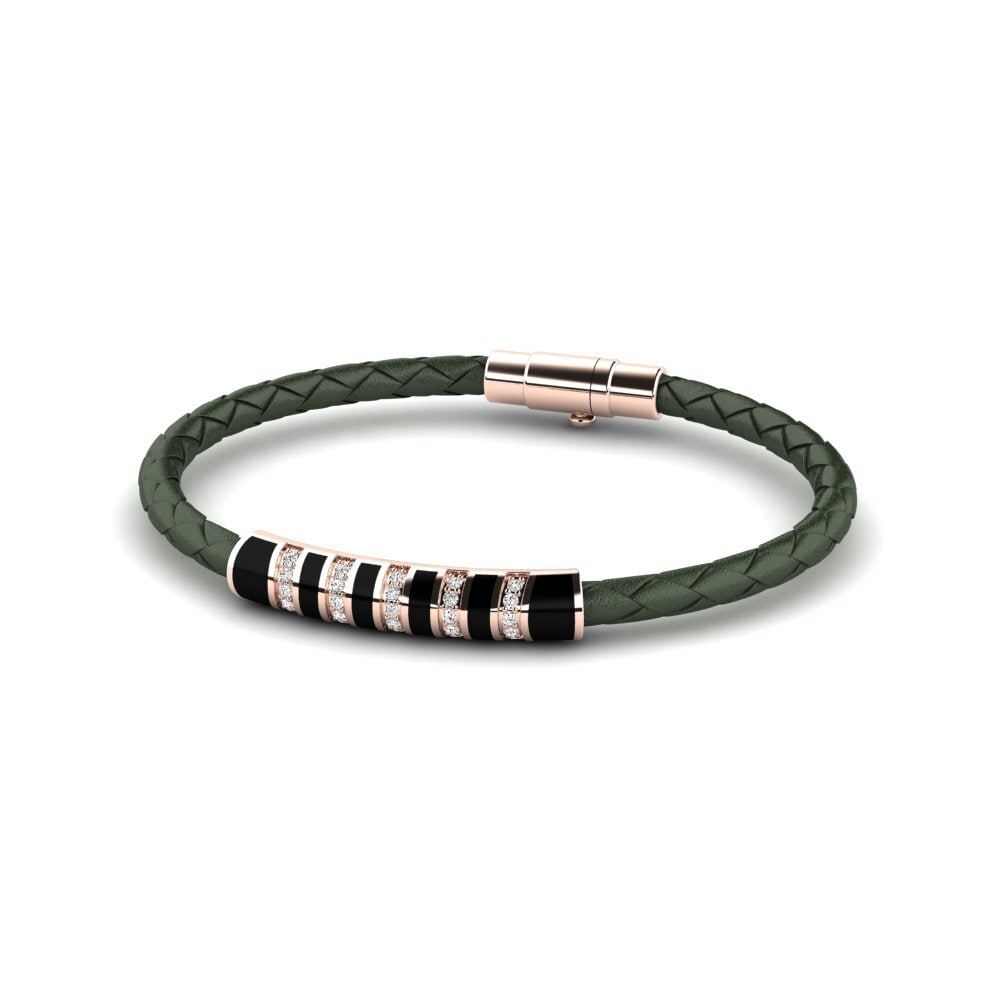 9K Rose Gold Moissanite Men's Bracelet Jan