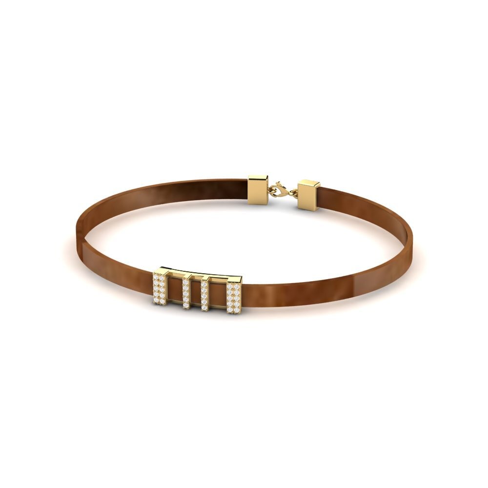 18ct Yellow Gold White sapphire Men's Bracelet Jorge