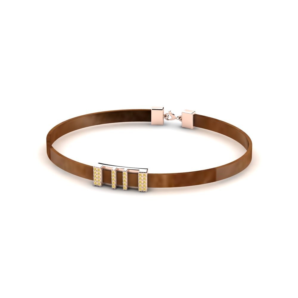18ct Rose Gold Yellow Diamond Men's Bracelet Jorge
