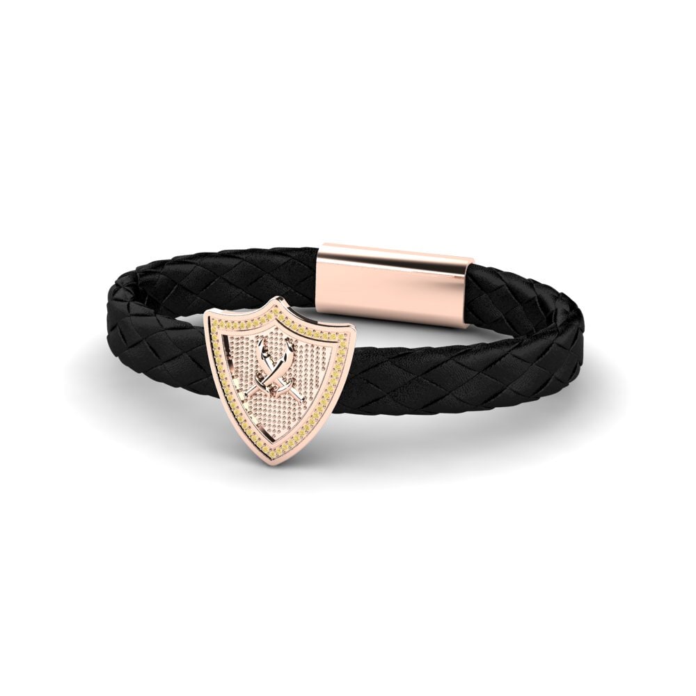 18ct Rose Gold Yellow Diamond Men's Bracelet Luiz