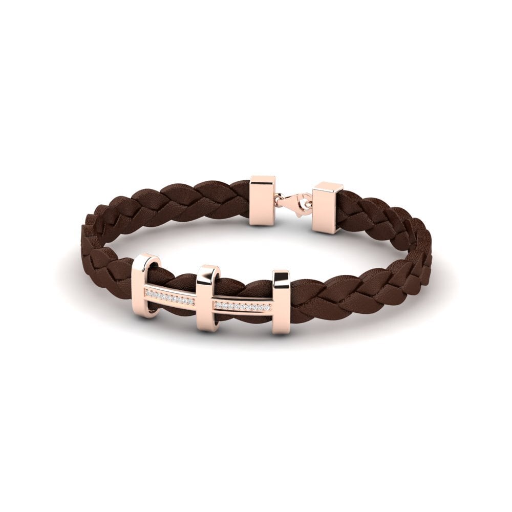9K Rose Gold Moissanite Men's Bracelet Onafiel