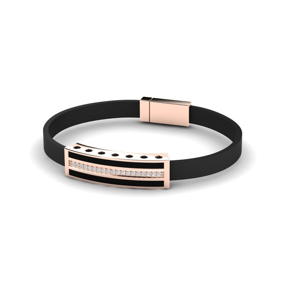 9K Rose Gold White sapphire Men's Bracelet Sergio