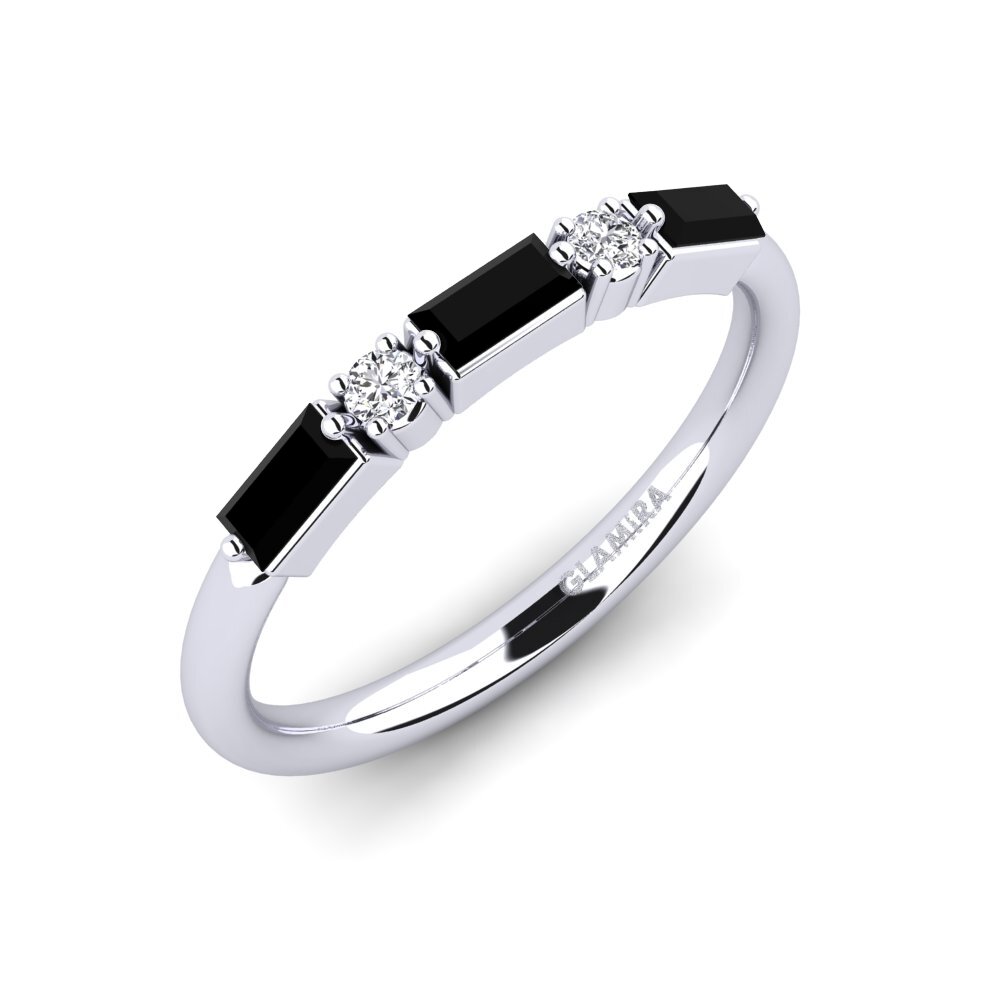 Platine 950 Onyx Noir Bague Lecta