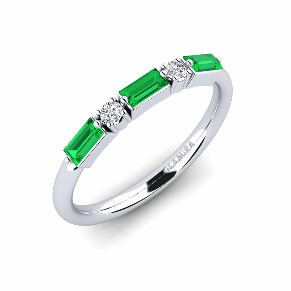 Or Blanc 9k Tsavorite Bague Lecta