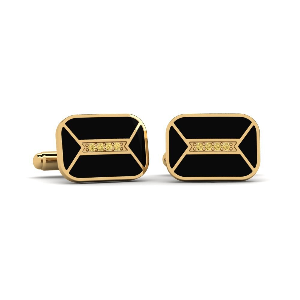 585 Gult Guld Gul Diamant Manchetknap Ledeja