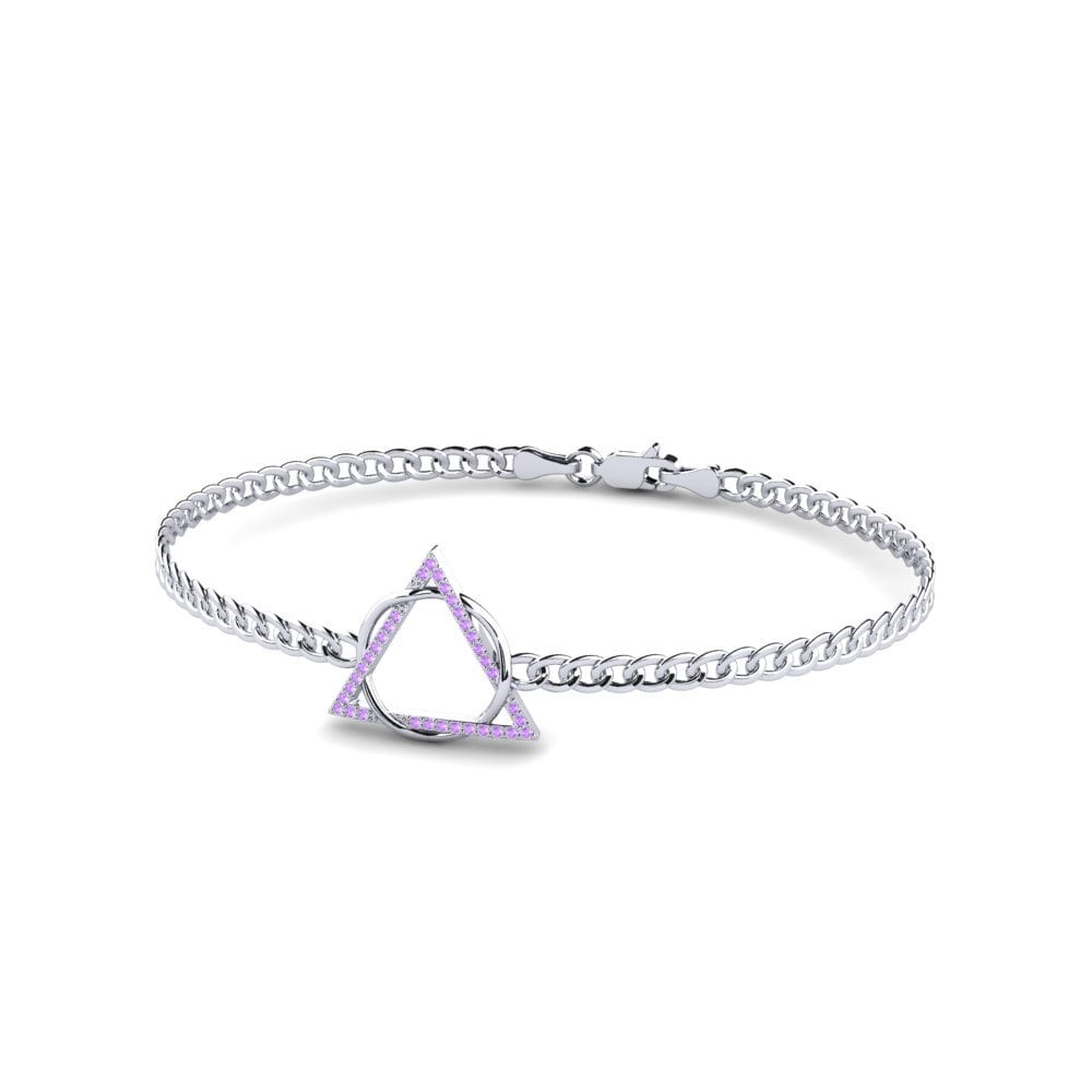 Plata 925 Amatista Pulsera para hombre Ledian