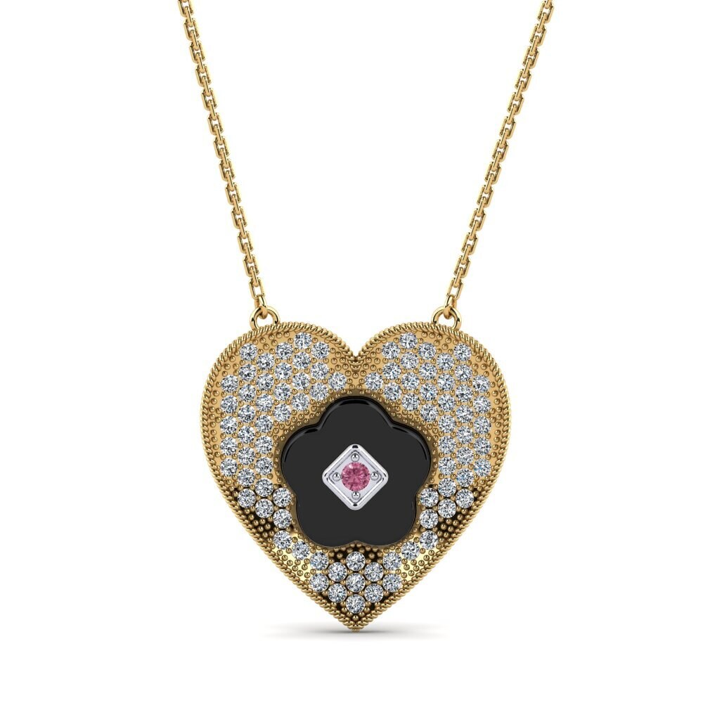 18ct Yellow & White Gold Rhodolite Garnet Women's Necklace Leffel
