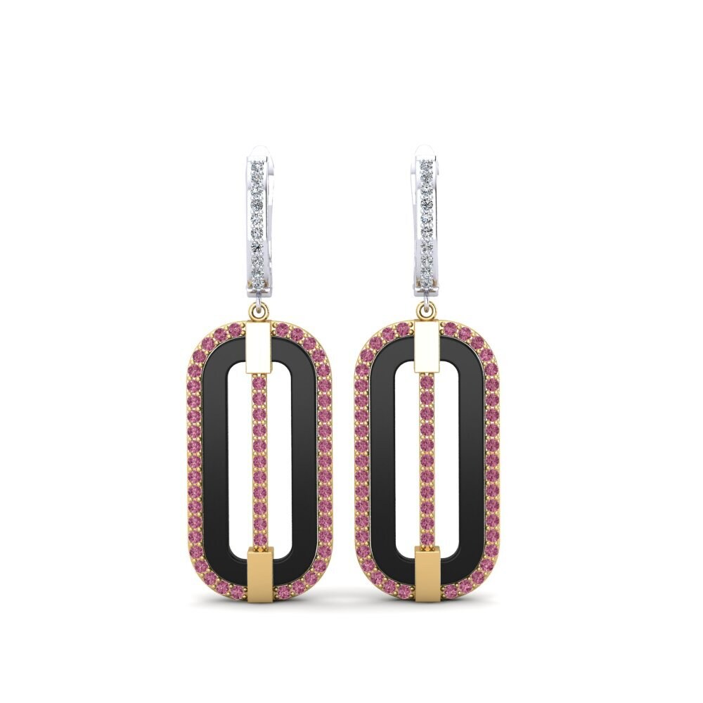 18ct Yellow & White Gold Rhodolite Garnet Women's Earring Lefler