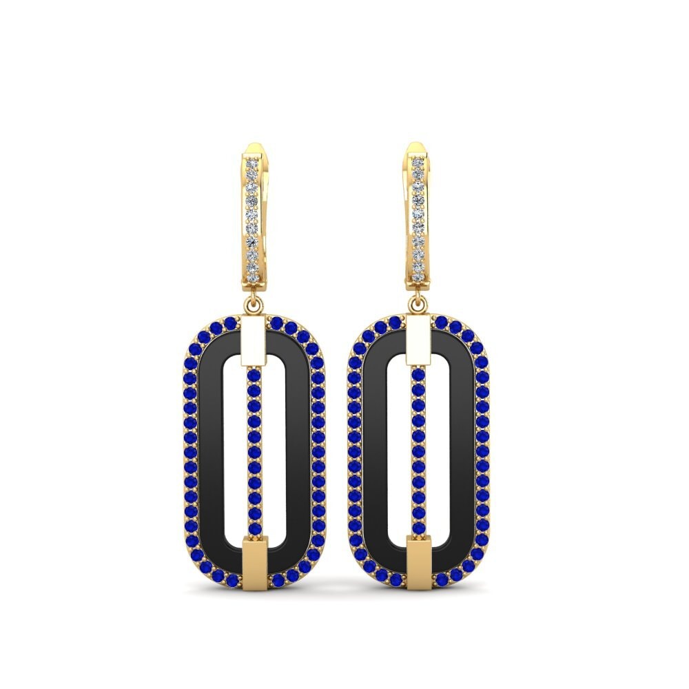 9ct Yellow Gold Sapphire Women's Earring Lefler