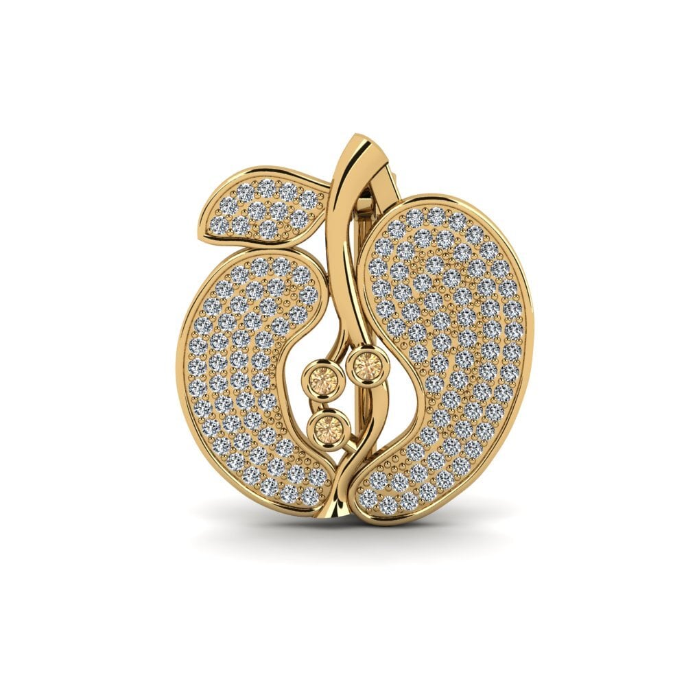 14ct Yellow Gold Brown Diamond Brooch Legendaire