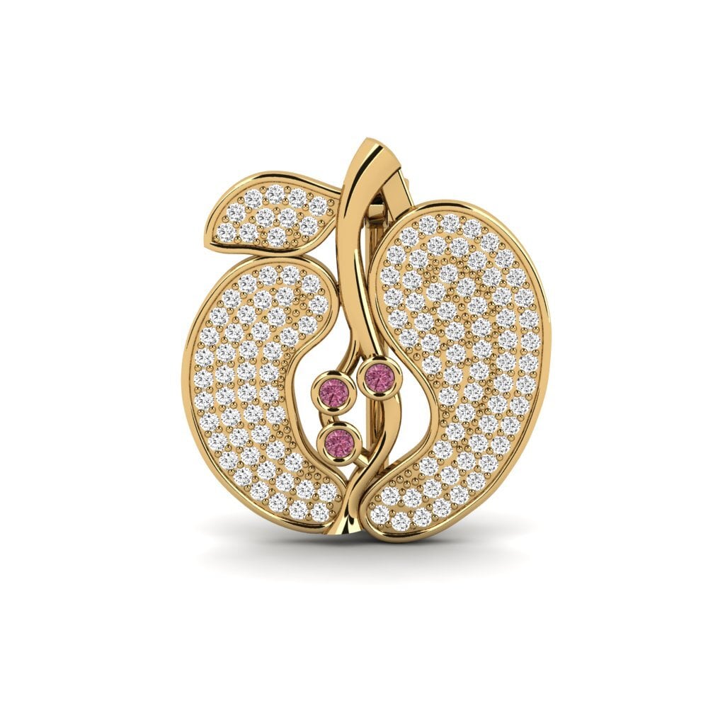 14ct Yellow Gold Rhodolite Garnet Brooch Legendaire