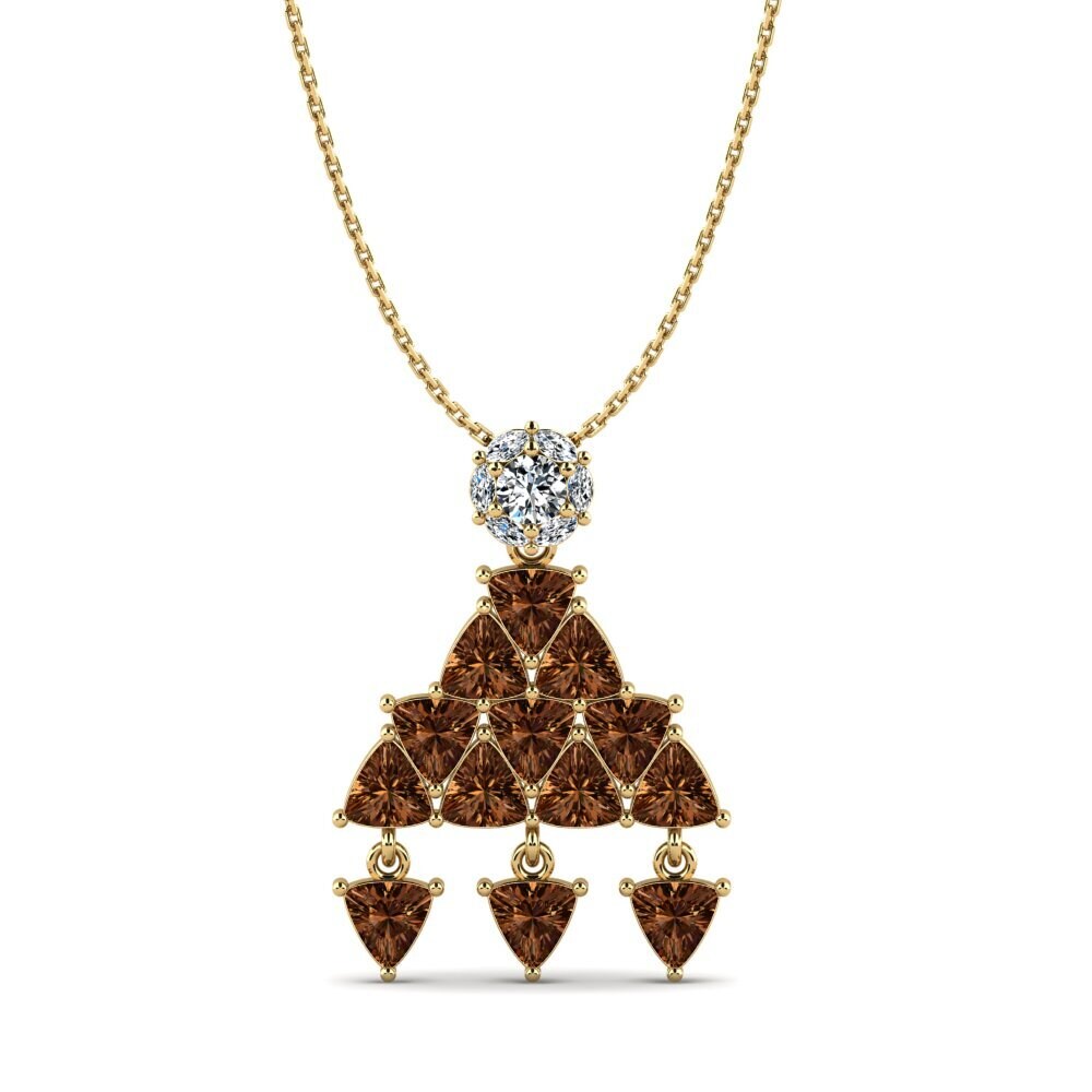 18k Oro Amarillo Diamante café Colgante de Mujer Legion