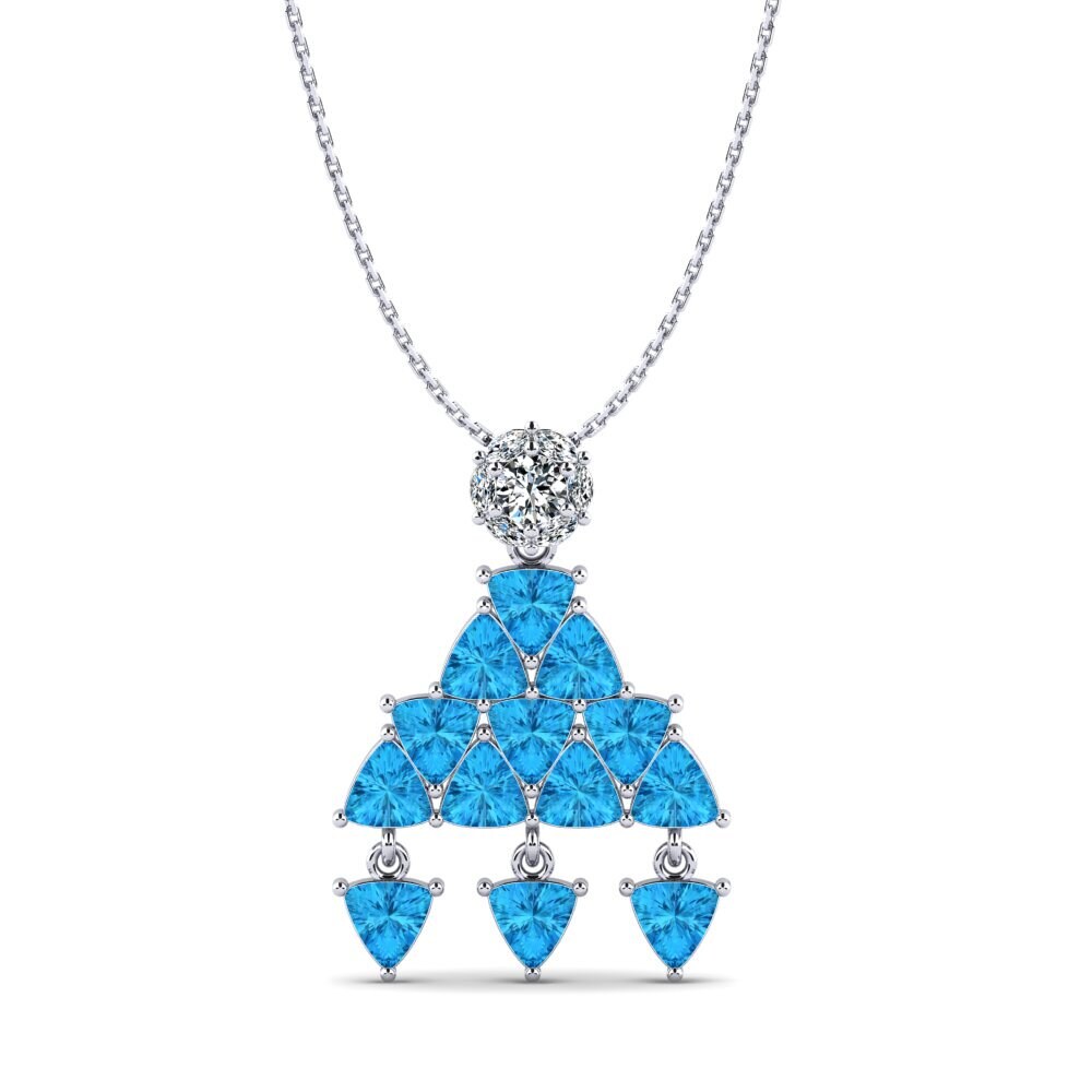 Trillion Blue Topaz Women's Pendant Legion