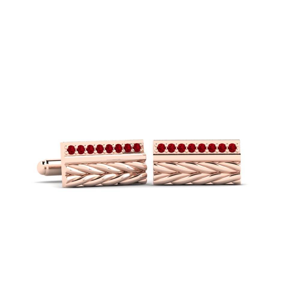 14k Oro Rosa Circonita Roja Gemelo Legrandamour