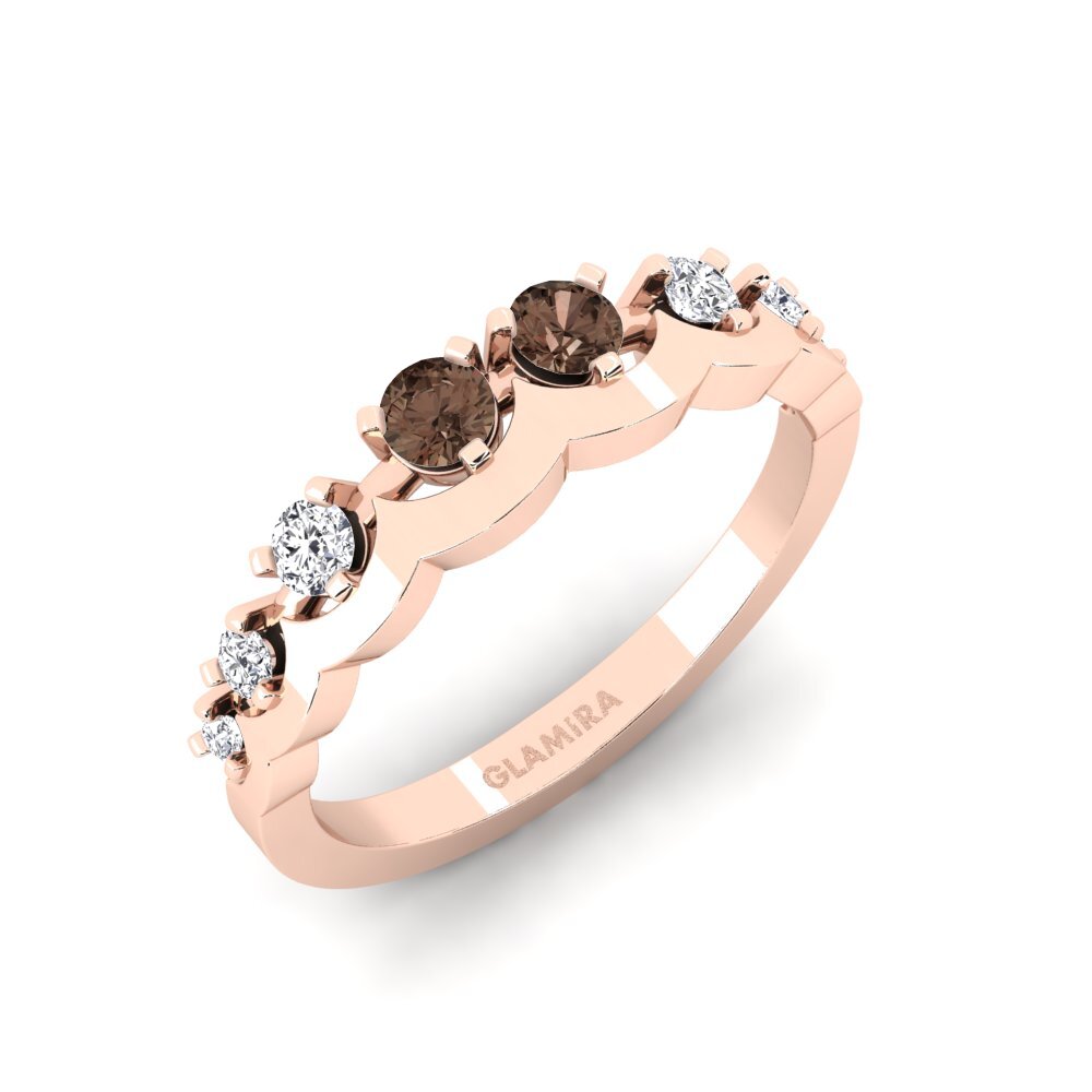 Or rose 14k Quartz Fumé Bague Legume
