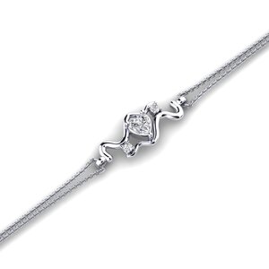 Bracelet Femme Or 14 Carats - Cœur En Couches Personnalisable Avec Lettres - Cadeau Saint-Valentin, Fête Des Mères