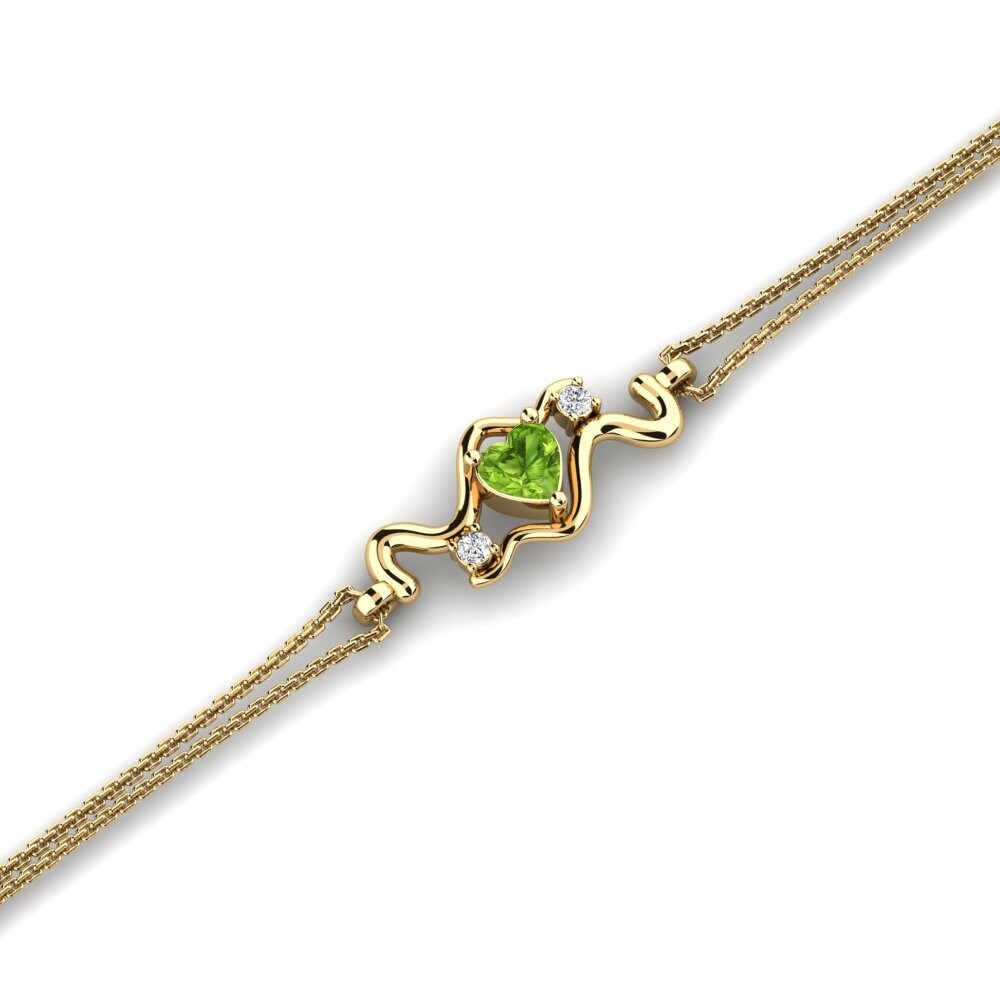 18ct Yellow Gold Peridot Women's Bracelet Leia