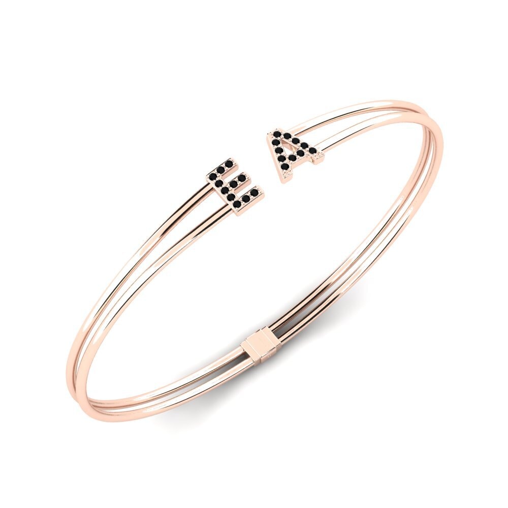 14ct Rose Gold Black Diamond Women's Bracelet Leighton