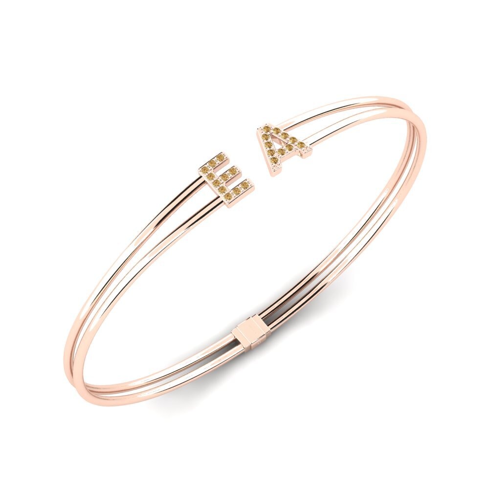 14ct Rose Gold Brown Diamond Women's Bracelet Leighton