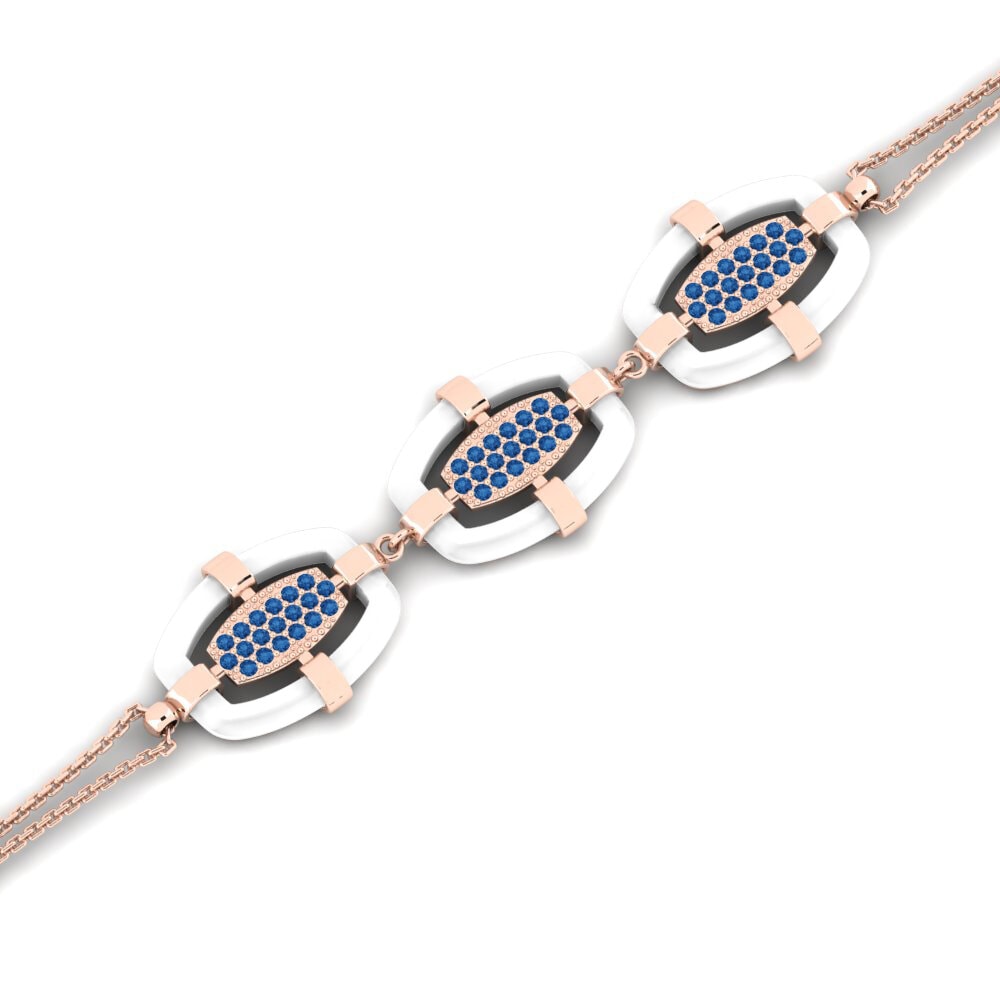 14K Rose Gold Dark Blue Zirconia Bracelet Lemmon