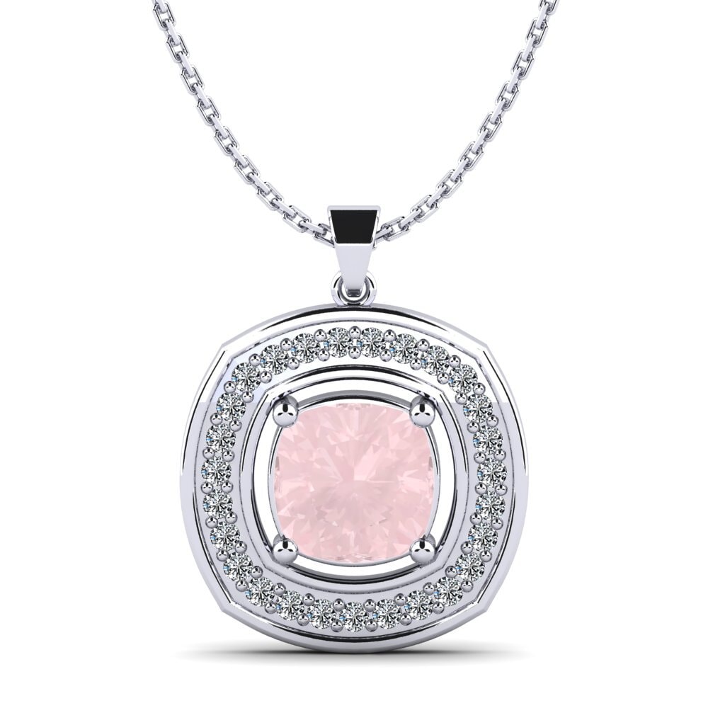Cushion Rose Quartz Women's Pendant Lene