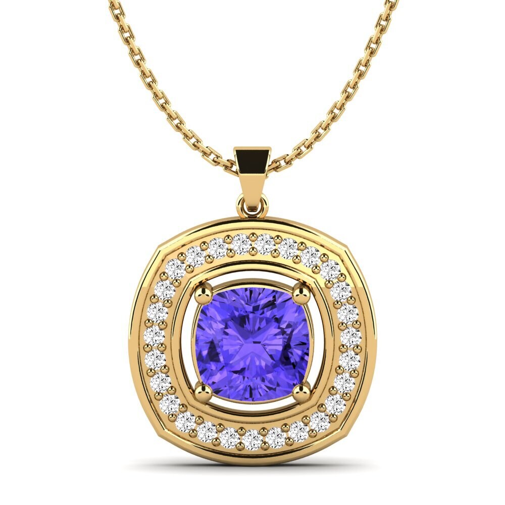 Gelbgold 585 Tansanit Damen anhänger Lene