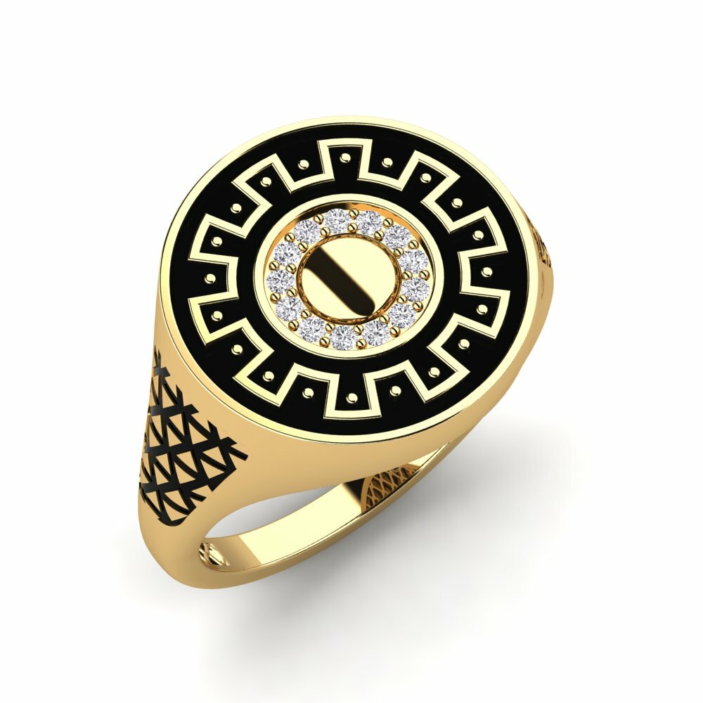 Signet 18K Yellow Gold Men's Ring Lenfrell