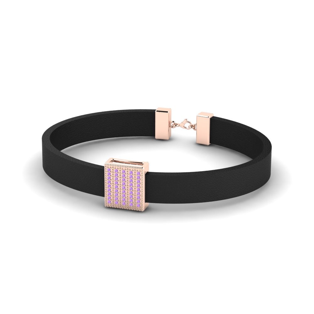 9K Rose Gold Amethyst Men's Bracelet Lennox