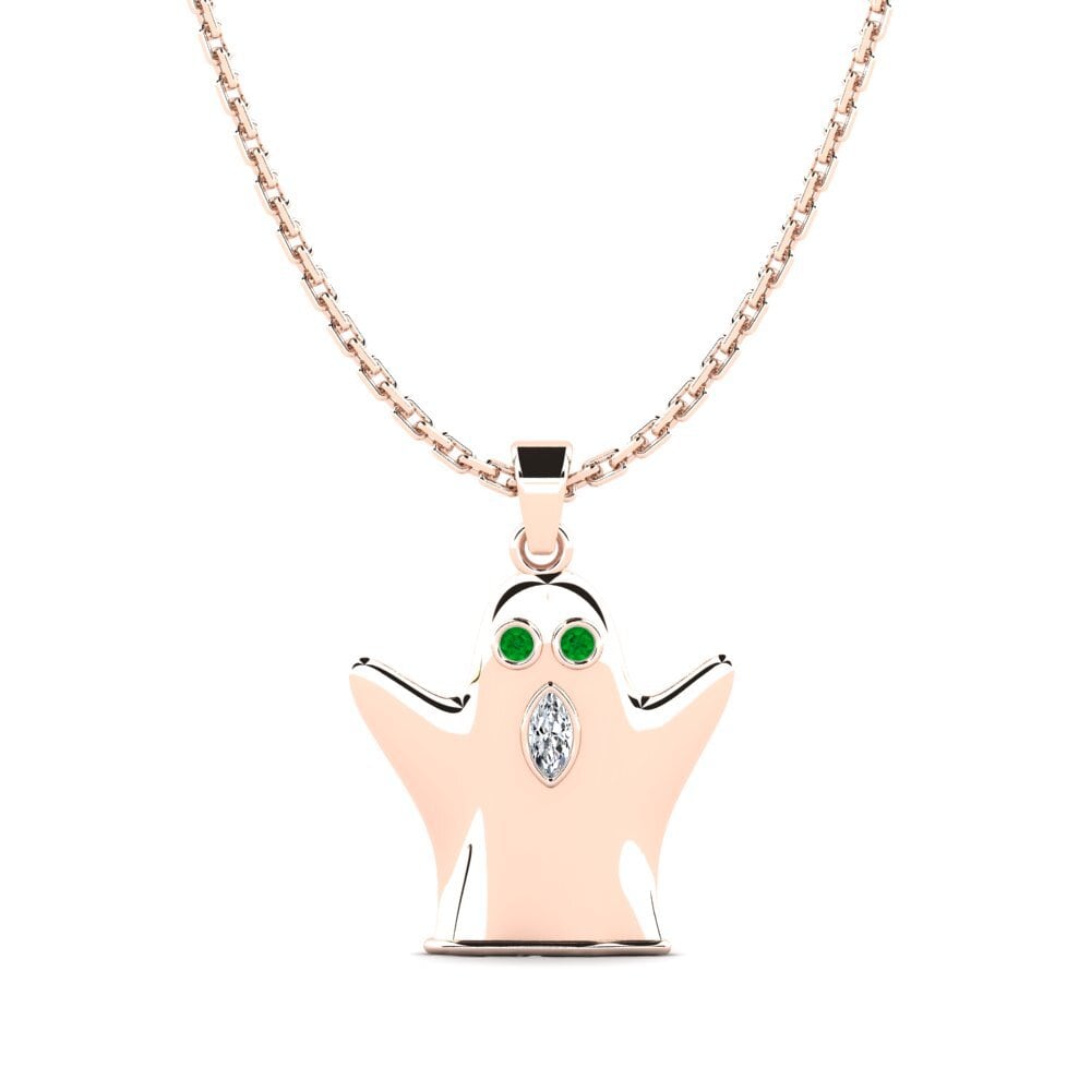 14K Rose Gold Emerald Pendant Leppa