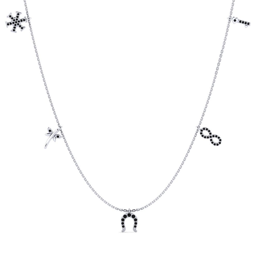 Black Sapphire Women's Necklace Lera