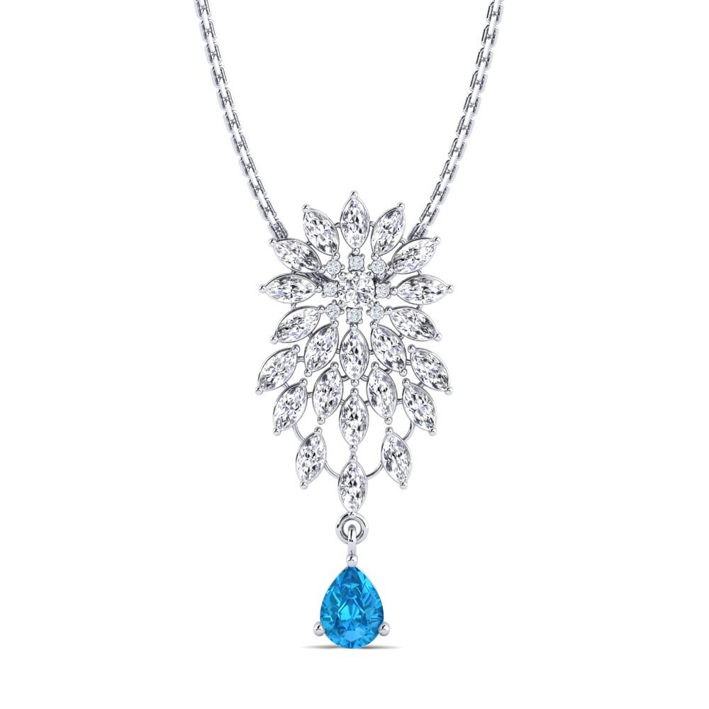 Pear Blue Topaz Women's Pendant Lesbonna