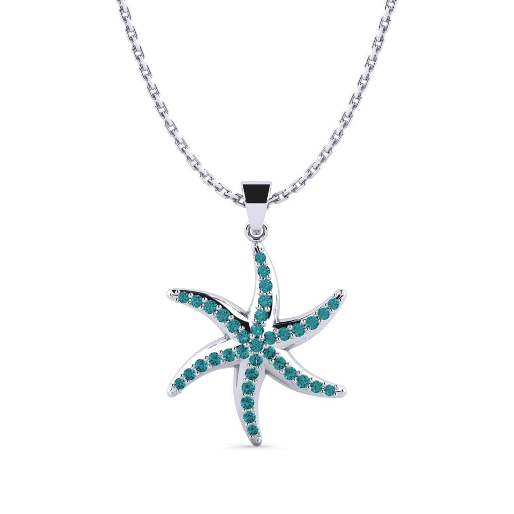 Diamante Azul Pingente Feminino Lessiveuse