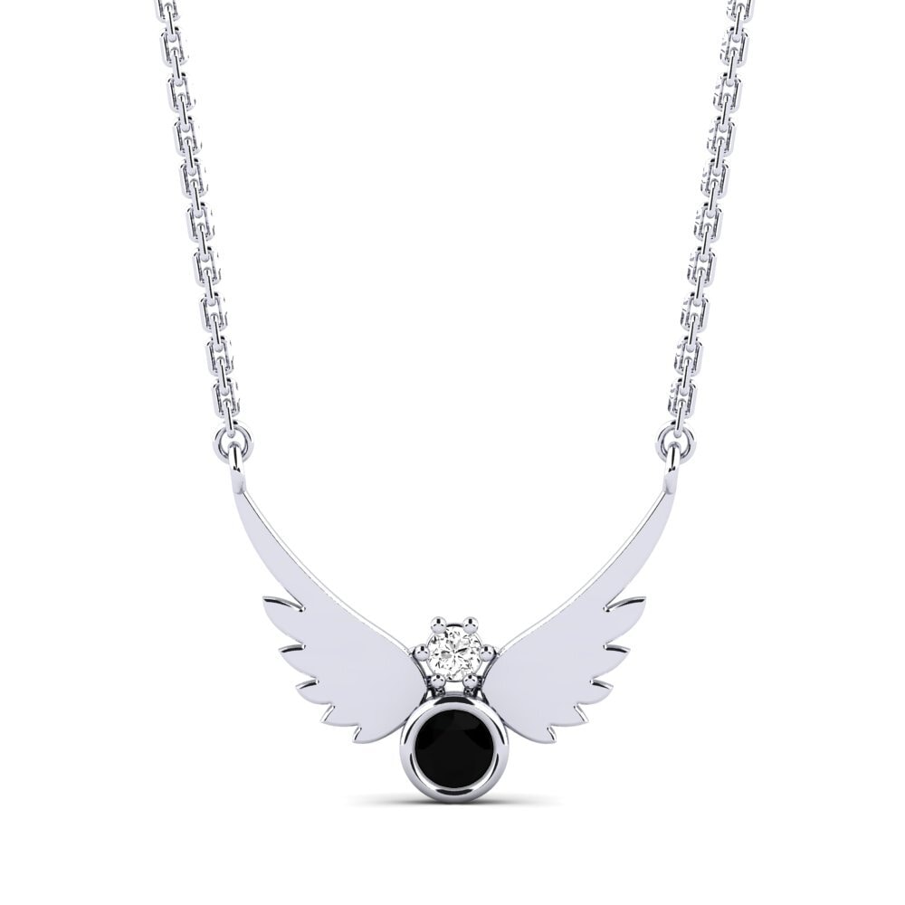 Schwarzer Onyx Damen halskette Leta