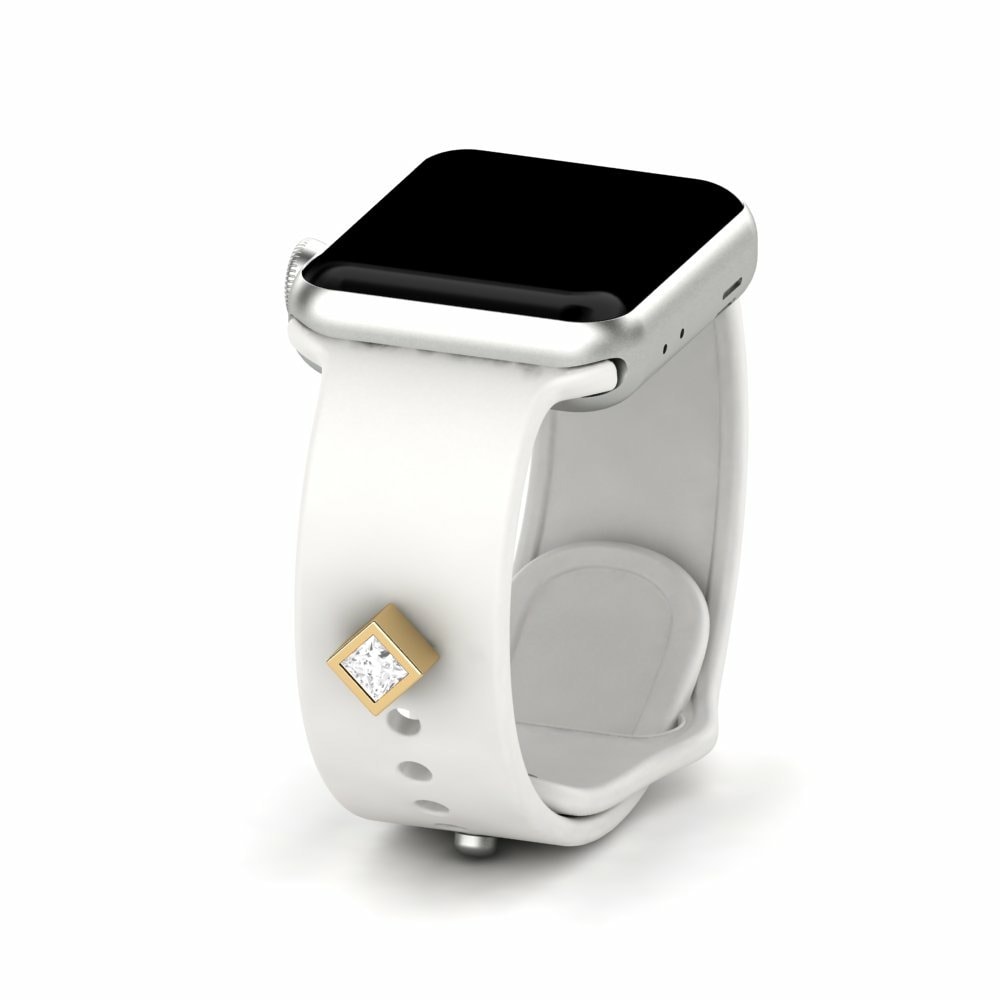 Accesorios para Apple Watch® Letabund Oro Amarillo 585 Zafiro blanco