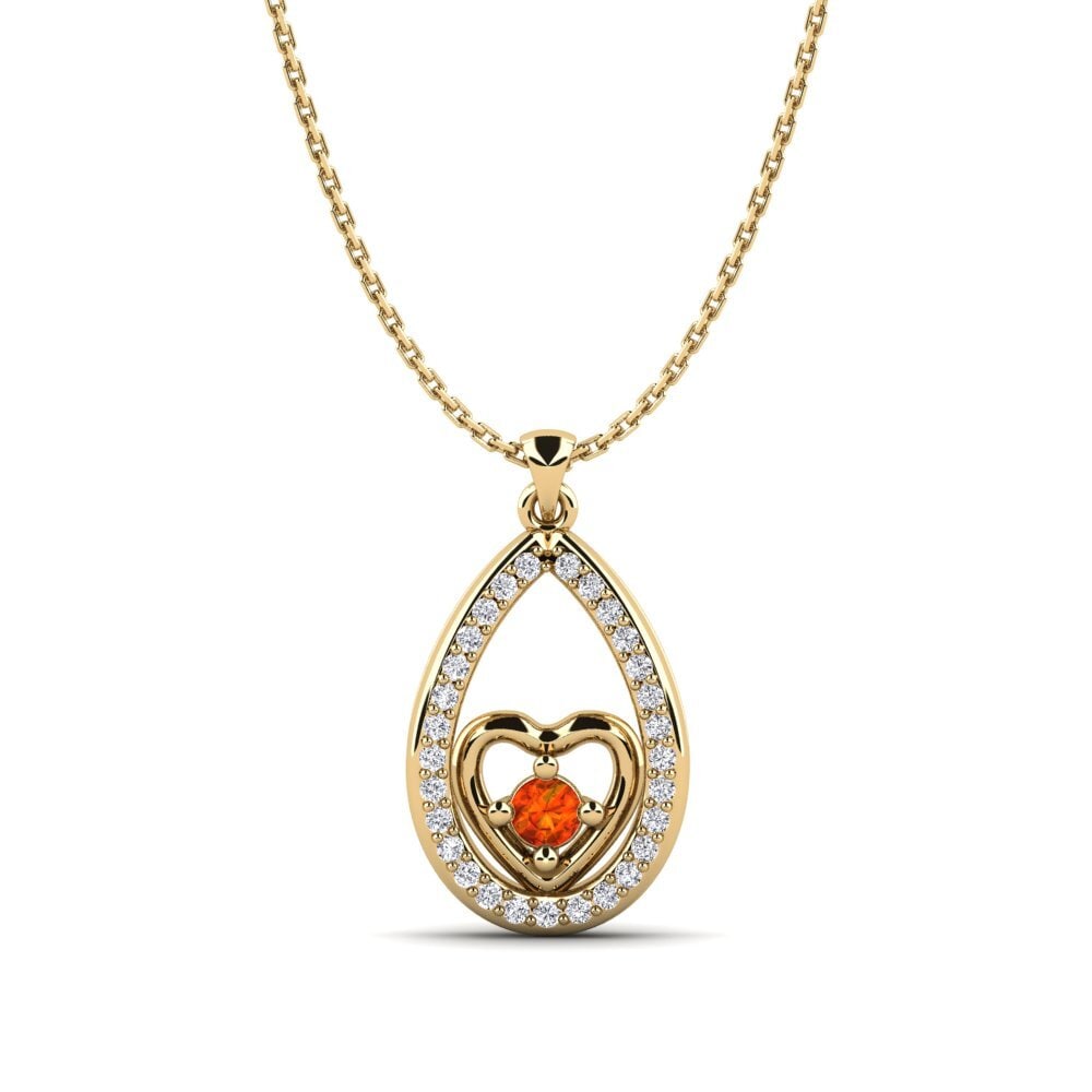 Orange Sapphire Women's Pendant Leticia