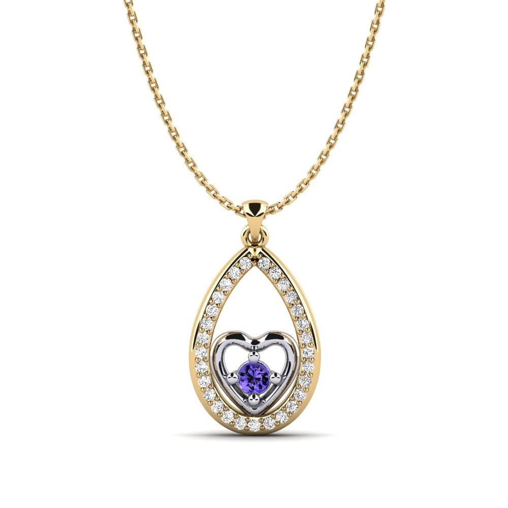 14K Yellow & White Gold Tanzanite Pendant Leticia