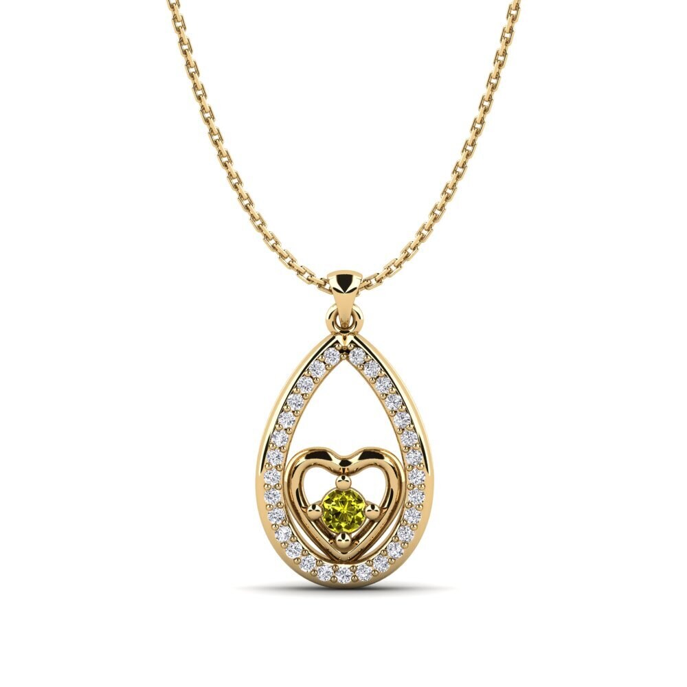 Diamante Amarillo Colgante de Mujer Leticia